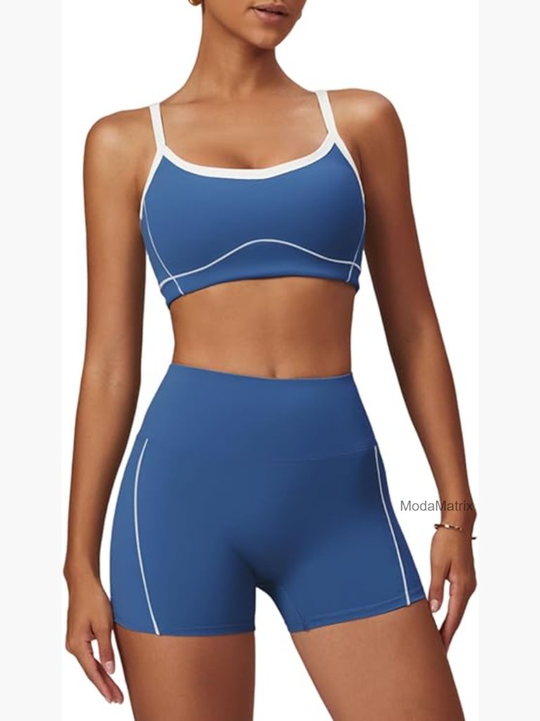 2 Piece Workout Set Sports Bra Scrunch Lifting Shorts Gym Activewear